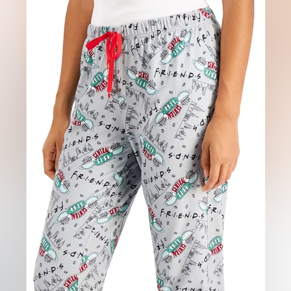 FRIENDS drawstring pajama bottoms UNISEX large Central Perk TV Show coffee - Picture 1 of 7